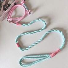 1Set Dog Leash And Collar (Detachable) Polyester Pink/Blue/Yellow Hand-Woven Collar And Leash 2 Pieces Set, Soft And Comfortable Adjustable Collar Set For Small Dogs And Cats - Dog Supplies, Suitable For Daily Walks And Outdoor Activities Dog Harness/Dog Collar/Dog Stuff - Multicolor - View 5