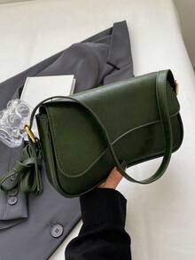 Tas Bahu Plain Adjustable Anggun - Hijau - View 4