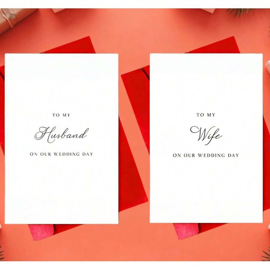 2pcs Elegant Wedding Anniversary Cards, Wedding Anniversary Cards For Husband/Wife, Wedding Anniversary Cards For Wife, Wedding Anniversary Cards For Husband - Sets - View 1
