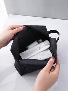 NEWHEY Men's Dopp Kit Travel Toiletry Organizer, Portable Handheld Shaving Storage, Dual Zipper Layered Design, Multi-Functional Cosmetic Case, Business Trip - Black - View 5