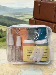 18pcs Travel Toiletry Bottles Set, Silicone Leak-Proof Refillable Cosmetic Containers, Includes Transparent Storage Bag, Funnel And Stickers, Portable Travel Essentials, Suitable For Airplane Carry-On, Vacation And Gym - Multicolor - View 14