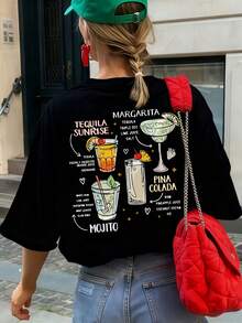 2026 Fashion New Women'S Round Neck Design Individual Easy Special Pattern Letter Print Daily Versatile Casual Comfortable Short Sleeve T-Shirt - style1 - 查看 2