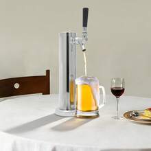 Stainless Steel Single Tap Draft Beer Tower Column, Full Fitting Kit With Tap, Brush, Gasket And Screws For  Bar Beverage Dispenser System - Silver - View 9
