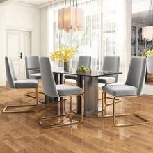 Velvet Dining Chair, Set Of 4, Luxurious, Living Room, Bedroom - Grey - View 3