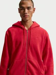Nike Men's M NK CLUB BB FZ Sweatshirt GEL Knit Zip-Up Sweatshirt Jacket IQ6422-657 - Red - View 3