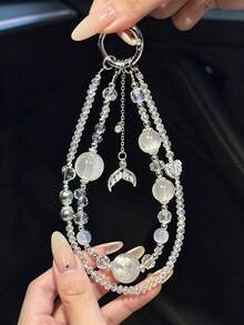 1pc Whale Tail Phone Lanyard Keychain Creative Exquisite Phone Chain Beaded Bag Charm - Multicolor - View 2
