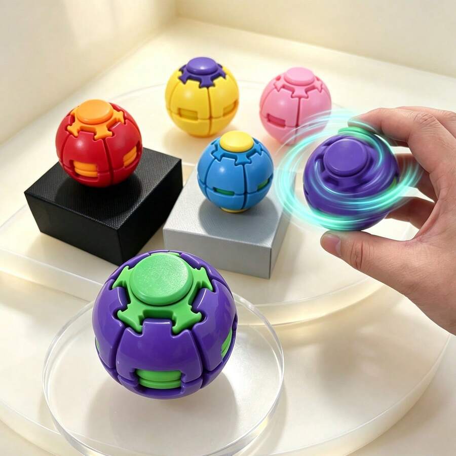 Smooth Rotating Press Ball, Colorful Mini Pocket Finger Toy, Portable Stress & Anxiety Relief Fidget Toy, Novelty Daily Relax Gift - Multicolor - View 1