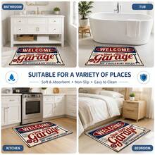 1pc Illustration Pattern Door Mat Kitchen Drain Mat Polyester Non-Slip Absorbent Quick-Dry Floor Mat Kitchen Sink Countertop Mat Home Living Room Bedroom Bathroom Decorative Mat Pet Mat Holiday Home Gift - Multicolor - View 6