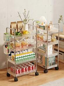 Haus Hana 1 buah Organizer Makeup Akrilik Beroda 2/3/4 Tingkat - Penyimpanan Kosmetik Multifungsi untuk Kamar Mandi dan Ruang Tamu, Desain Transparan untuk Kemudahan Melihat, Troli Makeup Portabel | Organizer Modern | Troli Bertingkat, Meja Rias - MultiWarna - View 1