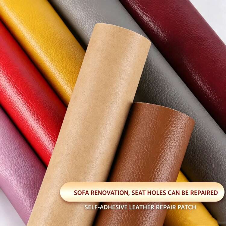 PU Leather Repair Patches, Leather Repair Tape, Suitable For Sofas, Self-Adhesive Faux Leather Stickers, Vinyl Stickers, Suitable For Car Seats, DIY Waterproof And Oil-Resistant Stickers, Sofa Renovation Stickers - Khaki - View 7