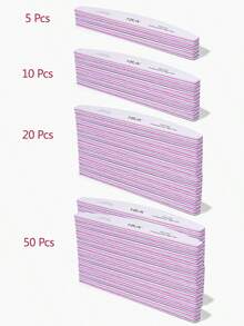YBJK Paket berisi 10 kikir kuku profesional berbentuk setengah bulan (kekasaran 180/240) - Grey - View 5