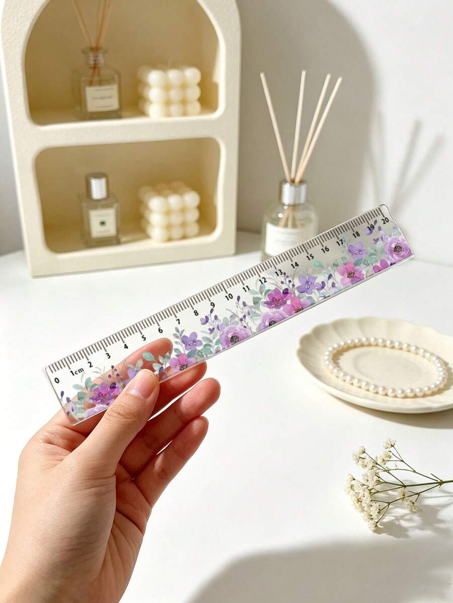 Ins風清新花卉壓克力尺 20cm,少女風玫瑰向日葵刻度尺,學生文具繪圖測量尺,高顏值藝術花卉尺,透明精準刻度學習文具,手帳繪圖日常作業測量工具,耐用光滑不刮紙,中小學生日常書寫繪圖專用尺,溫柔療癒田園風學習用品,開學季禮物,學校文具禮物 - A - 查看 1