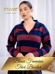 Women Sweaters - Navy Blue/Marsala - View 1