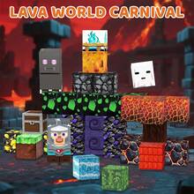 35pcs Lava Adventure Theme Magnetic Building Blocks, With New Iron Storage Box, Hell World Pattern Bricks, DIY Scene Assembly, Portable Travel STEM Stacking Toy, Children's Birthday Educational Gift - Multicolor - View 6