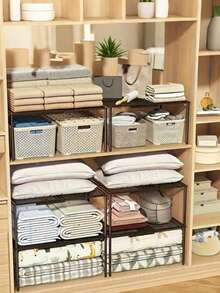 Expandable Closet Organizer Rack - Space-Saving Vertical Storage Rack, Adjustable Height, Suitable For Clothes, Shoes And Cabinets - Easy Installation, Used For Closet Organization, Home Storage, Minimalist Design, Sturdy Structure, Home Storage,Bedroom Room Decor,Back To School - Multicolor - View 3
