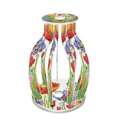 Kits de Arte de Diamantes para Adultos, Kit de Pintura de Diamantes de Jarrón DIY, Adornos de Escritorio Ideales y Regalos Atentos para Mujeres Cuatro