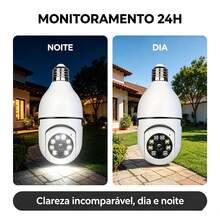 Câmera de Segurança Inteligente em Formato de Lâmpada com Interface E27 WiFi, Visão Noturna Colorida, Detecção de Movimento e Intercomunicador Bidirecional, Lente Grande Angular com Transmissão em Tempo Real, Ideal para Monitoramento Remoto de Ambientes Internos, Varandas e Pets - Câmera Wi-Fi Inteligente - Visão 4