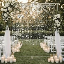 1.5M PVC亮片吊飾，婚禮入口背景隔間簾，適用於居家節日派對與慶祝，婚禮裝飾，婚禮接待裝飾 - 亮片掛飾 - 查看 2