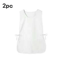 1 pieza Delantal de limpieza para el hogar, estilo chaleco, 2 bolsillos, unisex, delantal de trabajo, delantal de empleado, múltiples colores disponibles, adecuado para cafetería, restaurante y otros lugares - color sólido - Ver 13