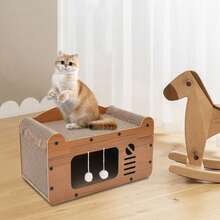 YUNRUX Cat House, Cat Bed With Scratching Post, Cat House With Play Balls - 1PC - 查看 1