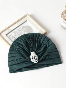 1pc Women's Pearl Pendant Watermelon Hat, Simple Retro Headband Hat, Headscarf Hat - Multicolor - View 8