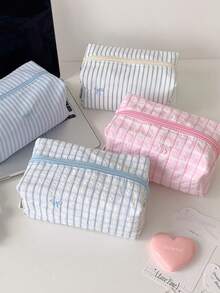 1 PC Bow Makeup Bag, Student Large Capacity Storage Bag, Desktop Portable Makeup Storage Bag - Multicolor - View 9