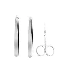 Smooth Surface Multi Tip Stainless Steel Eyebrow Tweezers Matched Eyebrow Scissors For Female Users Refine Eyebrows Tidy Brows Daily Household Cosmetic Brow Care Supply - 3PCS - View 12