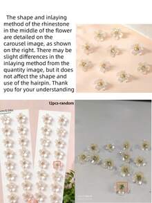 12件組甜美白色花朵髮夾，可愛髮飾－適合女孩與女性，適用於日常、度假、約會、畢業季 - 彩色 - 查看 9