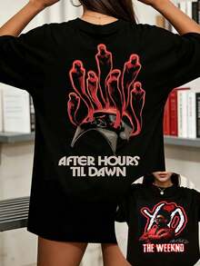 Unisex Oversized T-Shirt From 's After Hours Til Dawn Tour. - 黑色 - 查看 1