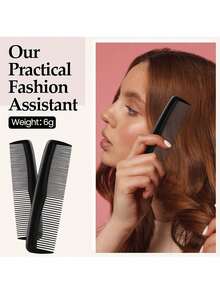 20/10/5pcs Anti-Static Chemical Heat-Resistant Combs, Styling Combs, Fine-Tooth Hair Combs, Suitable For All Hair Types, Pocket Combs, Hairdressing Combs - Black - View 5