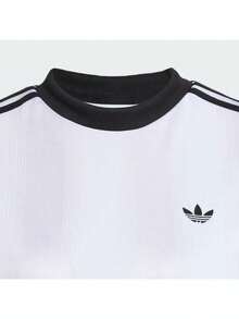 Adidas Originals Women's JACQUARD TEE Short Sleeve Knit Collarless T-Shirt TJV9647 - White - View 2