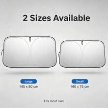 1pc Silver Coated Car Front Windshield Sun Shade, Foldable Front Window UV Protection Heat Insulation Sun Visor With Mirror Hollow Design, Universal Sun Shade For Sedan SUV MPV, Essential Car Accessory For Summer, Suitable For Camping - A - View 2