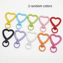 10/30pcs Colorful Rotating Heart-Shaped Lobster Clasp Hooks, Heart Spring Buckle Enamel DIY Jewelry Accessories Keychain Connectors Suitable For Bags, Dog Leashes, DIY Jewelry Making - Heart-shaped Keychain - View 6