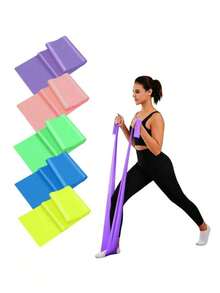 1, 2, 3, 4, 5pcs Yoga Resistance Bands, Fitness Resistance Bands, Strength Training Bands, Resistance Band Set, Suitable For Yoga, Pilates, Stretching And Other Fitness Exercises, Portable, Best Resistance Bands For Home, Office, Yoga Studio And Travel, -Home Fitness Equipment - Multicolor - View 17