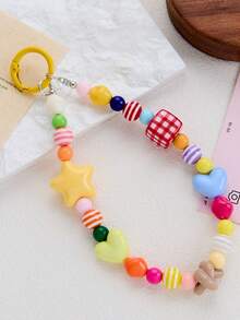 New Cartoon Hand-Painted Beaded Phone Chain, Dopamine Girly DIY Bag & Key Charms - Multicolor - View 13