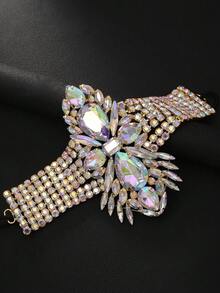1 pieza Nueva Cadena de Pierna Completa de Strass Sexy Exagerada Personalizada Cadena Corporal para Discoteca Accesorio para Fiesta y Banquete - Dorado - Ver 5