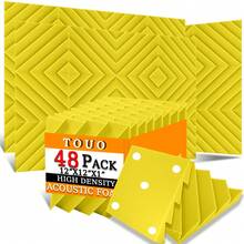 TOUO Acoustic Foam 6-48 Pcs Offices Acoustic Treatment Diamond Groove Foams Panels High-Density Sound Absorbing Material - TOUO - View 21
