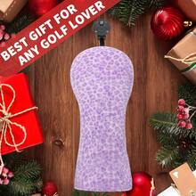 1pc Purple Plush Leopard Print Golf Club Head Cover, Suitable For Driver, Fairway Wood And Hybrid Clubs, Unisex Design, Durable And Stylish Golf Club Protection Cover - Multicolor - View 3