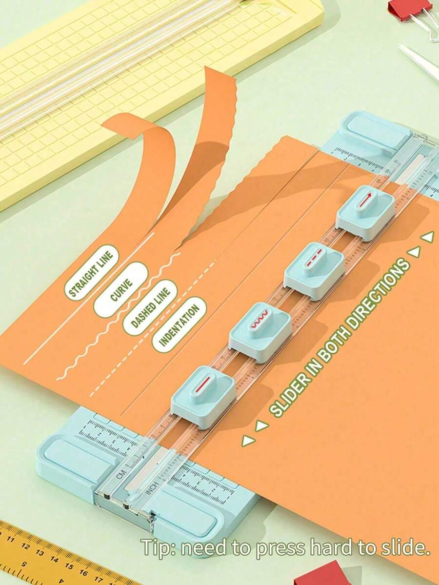 1 buah Pemotong Kertas Portabel A3/A4, Alat Pemotong Presisi dan Mudah Digunakan untuk Sekolah, Rumah, dan Kantor - Bahan Plastik Tahan Lama