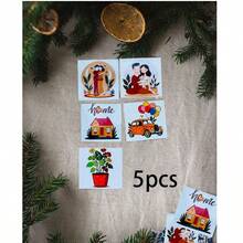 1 Set Wooden Printed Non-Slip Coasters, Home Kitchen Decor Accessories, Cute Affordable Small Items, Outdoor Garden Supplies, Suitable For Various Holiday Parties, Wedding Accessories, Thanksgiving, Back To School Decoration Gifts - Wooden Coaster-2148 - View 3