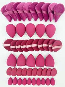 50/40/30/20/10/5pcs Multi-Function Makeup Tool Set, Facial Makeup Set, Includes Soft Makeup Sponges, Triangle Powder Puffs, Cushion Powder Puffs, Water Drop Egg Sponges, Dry And Wet Use Makeup Accessories, Essential For Women's Daily Makeup. - Multicolor - View 2