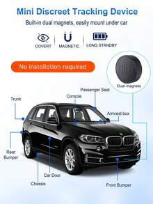 Localizador GPS mini, rastreador GPS portátil, dispositivo de seguimiento GPS anti-pérdida en tiempo real, localizador GPS magnético para automóvil, cobertura global del rastreador de posición para automóvil, mascota, niños, billetera (tarjeta SIM no incluida) - Multicolor - Ver 7