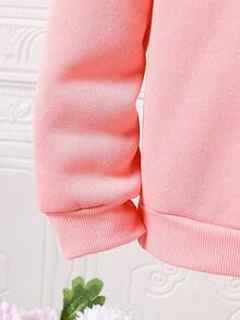 2pcs/Set Toddler Cartoon Print Hooded Sweatshirt And Sweatpants Set - Pink - View 6