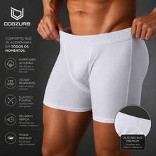 Kit com 05 Cuecas Boxer Masculinas em Poliéster de Alta Elasticidade, com Costuras Aparentes, Luxuosas e Confortáveis para Uso Diário - Multicolorido - Visão 5