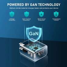 1 Set, Brand New 45W GaN Ultra Fast Charging Kit, US Standard Plug, Wall Charger, Compatible With IPhone 17/16/15/14/13/12 Series, Compatible With Samsung Series, Suitable For Mobile Phones/Tablets/Headphones And Other Devices, Suitable For Travel/Dormitory/Home Multi Scenario Use - US A Type Plug(110-127V) - View 3
