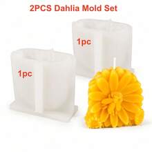 3D 大麗花蠟燭矽膠模具 DIY 手作雛菊花卉柱狀蠟燭石膏模具,適用於蠟燭、手工皂、蠟熔與 DIY 手作 - 大麗花 - 查看 10