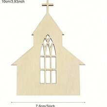30pcs Unfinished House Shaped Wooden Tags, Blank Wooden Cutouts With Rope, For Christmas, Thanksgiving, Holiday, Wedding, Birthday Party Decoration - View 1