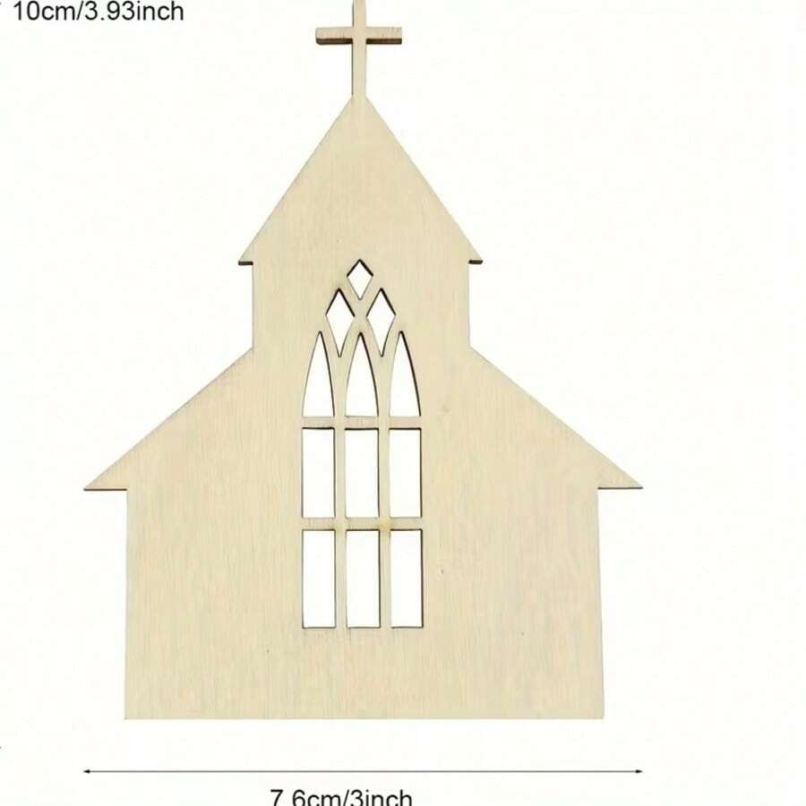 30pcs Unfinished House Shaped Wooden Tags, Blank Wooden Cutouts With Rope, For Christmas, Thanksgiving, Holiday, Wedding, Birthday Party Decoration - View 1
