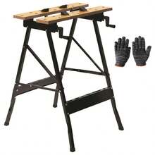 Heavy Duty Folding Angle Flip Top Clamp Work Bench, Workmate Worktop, Easy Storage - Black - View 1