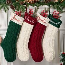 CFUNIQ Personalized Christmas Stockings, Knitted Christmas Stockings, 2026 Christmas Decorations, Surname Decorations, Customized Christmas Tree Ornaments, Christmas Essentials, Home Decor, Holiday Supplies, Dad, Mom, Family, Siblings, Reunion, Room Decor, Christmas House Decor, Autumn Home Decor, Christmas Gifts, Christmas Home Decor, Christmas, Bedroom Decor, Personalized Gifts, Christmas Stockings, Customized Products. - Multicolor - View 6